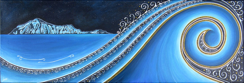 Seaspray and Stars - Waimarama by NZ Artist Sam Lewry