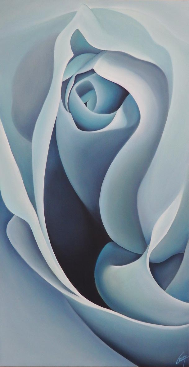 Enfold - Blue Rose by NZ Artist Sam Lewry