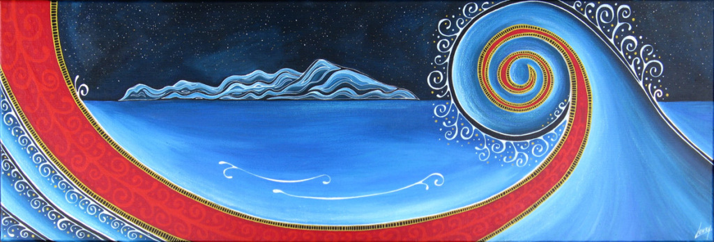 Seaspray and Stars - Kapiti by NZ Artist Sam Lewry